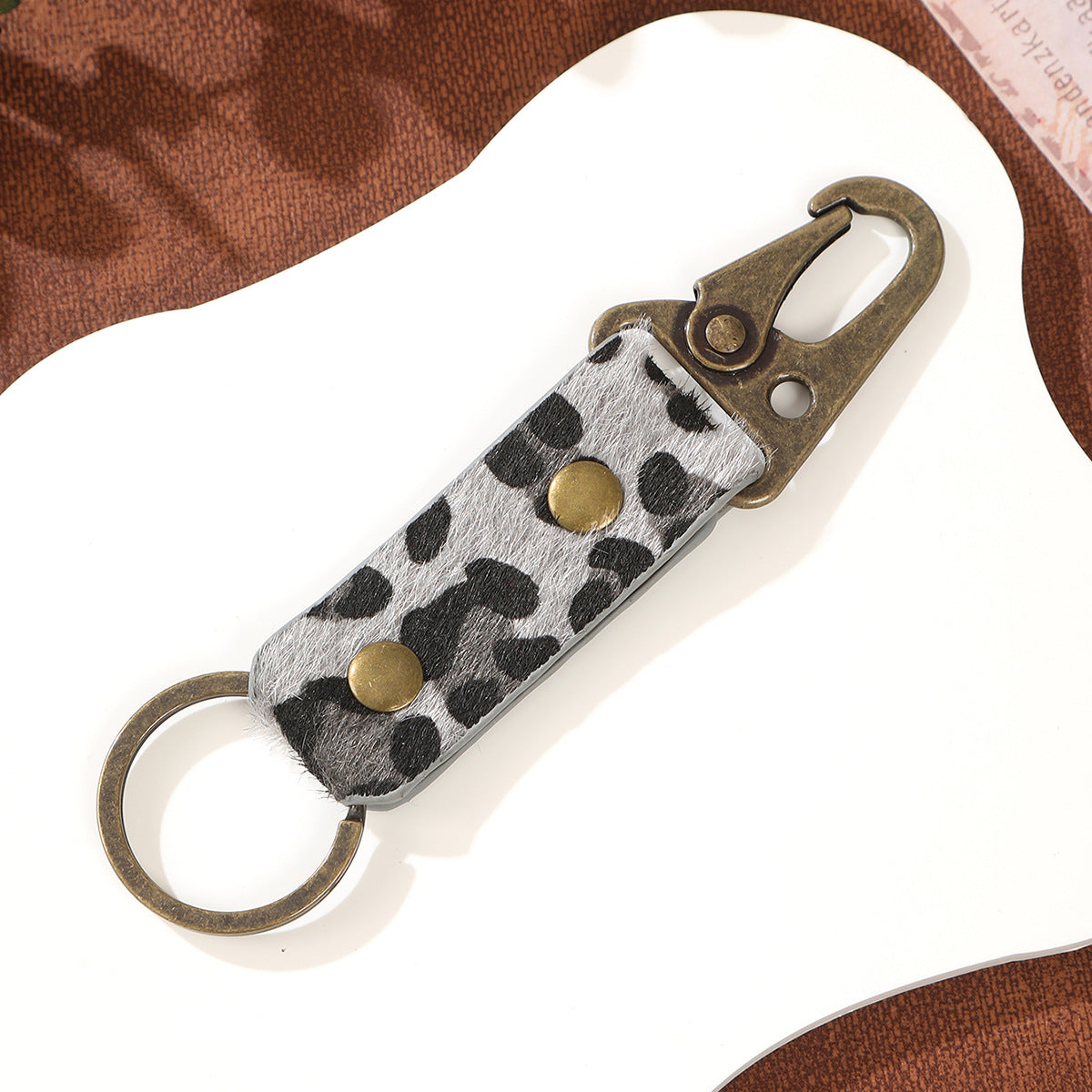 Wholesale Vintage Style Leopard Woven Keychains